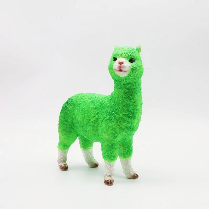 Home Decor Resin Crafts Creative Simulation Alpaca Statue Resin Decoration Home Garden Shopping Mall  Animal Ornament Sculpture