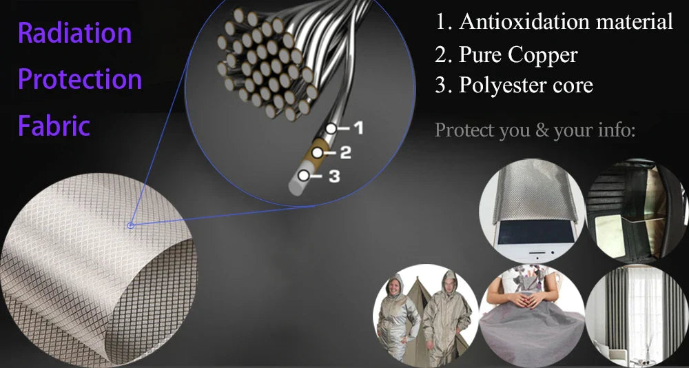 Faraday Fabric RFID Shielding Block WiFi/RF Anti-Radiation Conductive Copper Wallpaper EMF Protection Cloth DIY