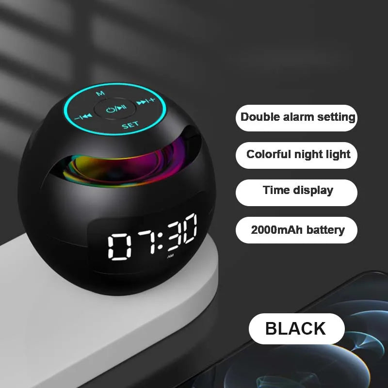 New Mini Bluetooth Speaker Wireless Bluetooth Sound Box with LED Display Alarm Clock Hifi TF Card MP3 Music Play For PC Phone