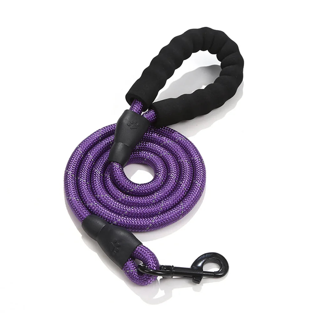 Reflective Strong Dog Leash 1.5M Long - Heavy Duty Nylon Rope Leash with Padded Handle for Comfortable Training and Walking - Premium pet leash from Lizard Vigilante - Just $18.88! Shop now at Lizard Vigilante