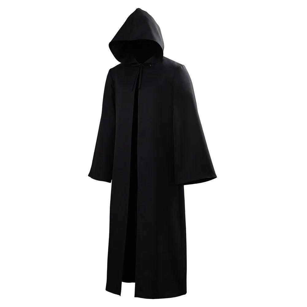 Satanic Death Cult Black Hooded Cloak Robe Greek Mythological Thanatos Cosplay Costumes Scary Witch Devil Role Play Long Black Gown Outfit - Premium robe from Lizard Vigilante - Just $22.99! Shop now at Lizard Vigilante