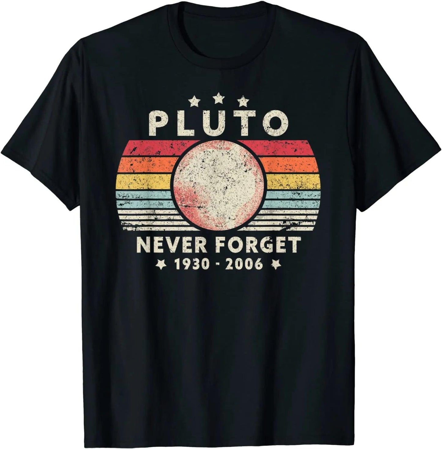 Never Forget Pluto T Shirt Men Summer Tops Tees Male Retro Style Funny Space Science - Lizard Vigilante