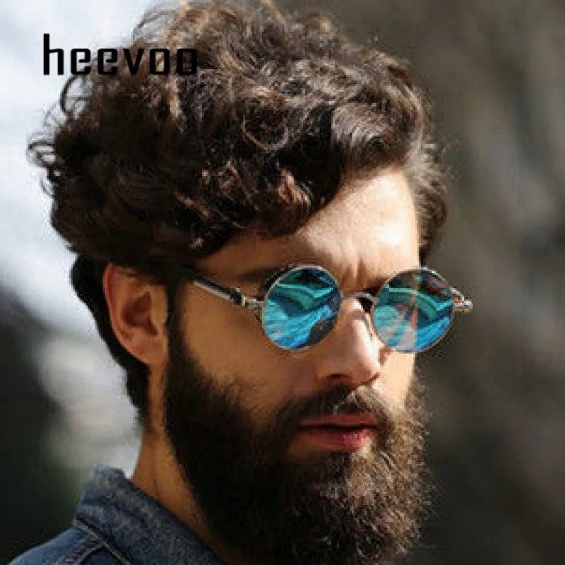 Metal Steampunk Sunglasses Men Women Fashion Round Glasses Brand Designer Vintage Sun Glasses High Quality Oculos de sol 2024 - Lizard Vigilante