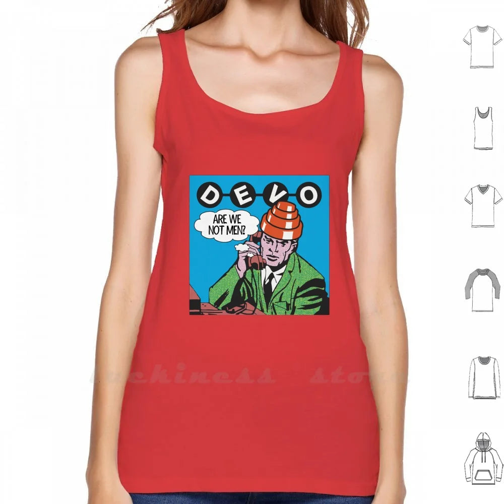 Devo Are We Not Men ? Sleeveless Tank Top Vest Cotton Devo Are We Not Men Devo Helmet Devo Hat Devo Are We Not Men Whip It New - Lizard Vigilante