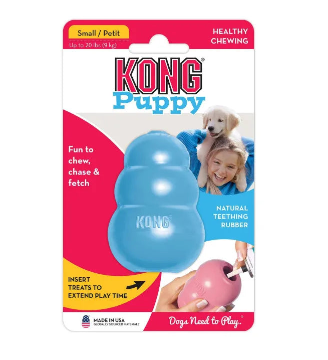 KONG Puppy Natural Teething Rubber Chew Toy with Treat Options – XS to L - Premium  from Lizard Vigilante - Just $17.99! Shop now at Lizard Vigilante