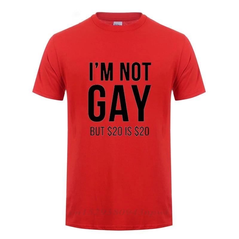 I'm Not Gay But 20 is 20 Funny T-shirt For Man Bisexual Lesbian LGBT Gay Pride Birthdays Party Gifts Cotton T Shirt - Lizard Vigilante