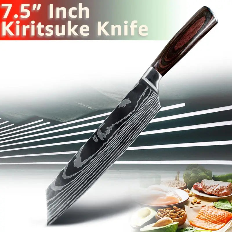 Professional Chef Knife Set – Japanese-Inspired High Carbon Stainless Steel Blades, Santoku & Gyuto Knives for Precision Cutting - Premium knife set from Lizard Vigilante - Just $19.99! Shop now at Lizard Vigilante