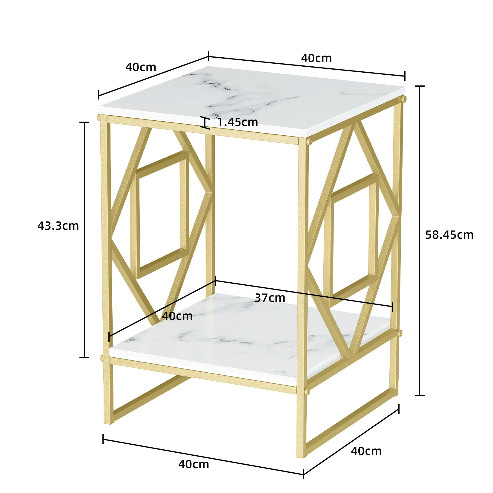 Luxury Marble Tea Coffee Cafe Table Living Room Office Laptop Sofa End Side Gold Frame Desk - Premium  from Lizard Vigilante - Just $98.99! Shop now at Lizard Vigilante