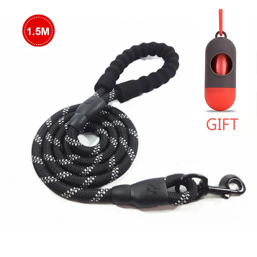 Reflective Strong Dog Leash 1.5M Long - Heavy Duty Nylon Rope Leash with Padded Handle for Comfortable Training and Walking - Premium pet leash from Lizard Vigilante - Just $18.88! Shop now at Lizard Vigilante