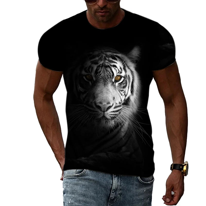 Men's Polyester Tiger Graphic T-Shirt - Premium T-shirt from Lizard Vigilante - Just $22.99! Shop now at Lizard Vigilante