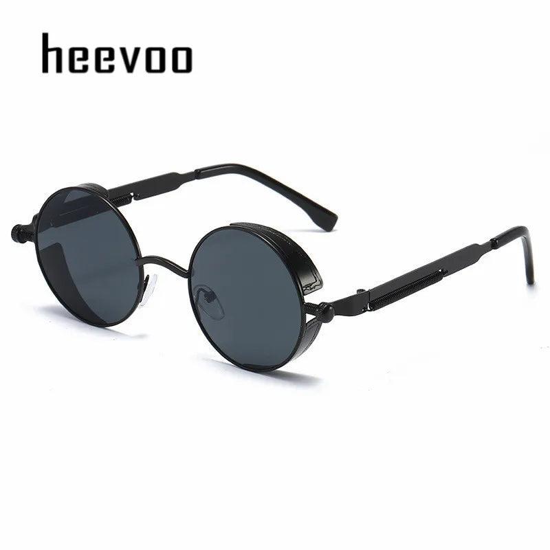 Metal Steampunk Sunglasses Men Women Fashion Round Glasses Brand Designer Vintage Sun Glasses High Quality Oculos de sol 2024 - Lizard Vigilante