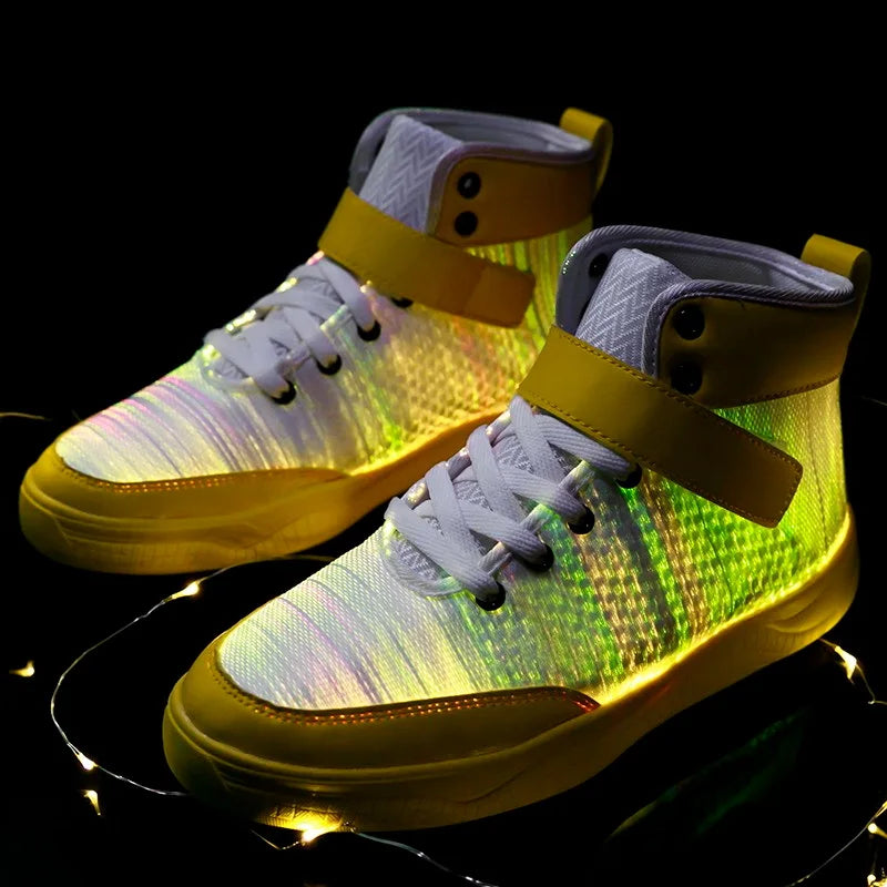 UncleJerry 2020 New Fiber Optic Shoes big boys girls and adult USB Rechargeable Glowing Sneakers Party Shoes Cool Street Shoes - Premium  from Lizard Vigilante - Just $73.99! Shop now at Lizard Vigilante