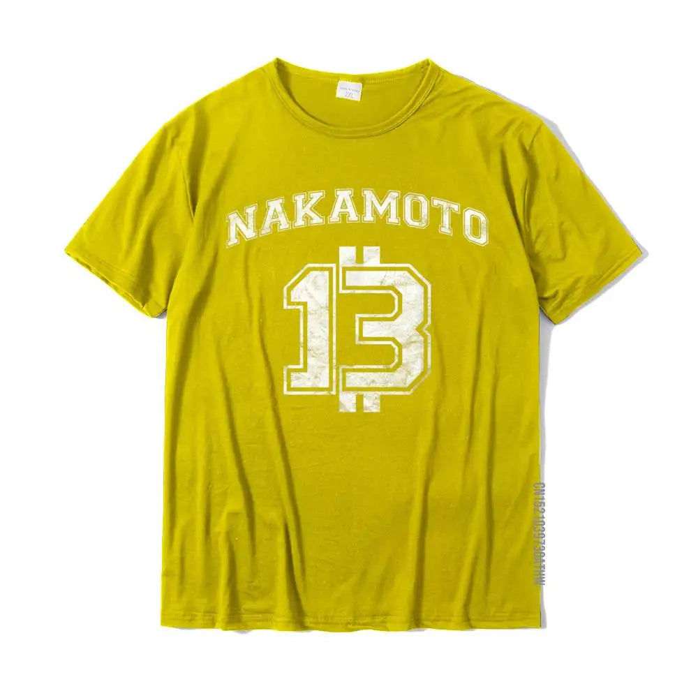 Satoshi Nakamoto Bitcoin Distressed Logo T Shirt Oversized Cotton Casual Streetwear Tee