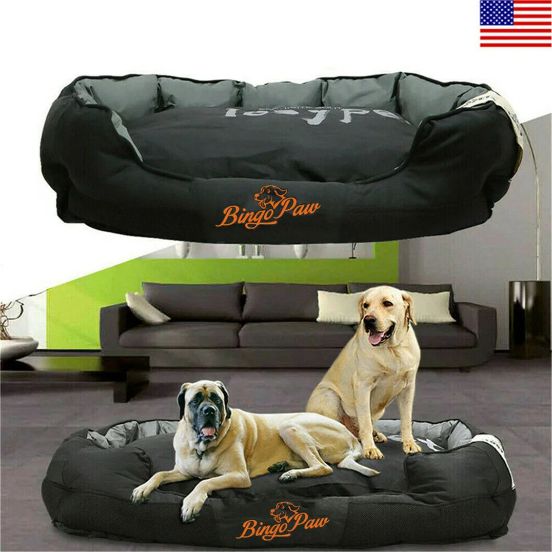 Waterproof XXL Extra Large Jumbo Orthopedic Sofa Dog Bed Pet Mat Kennel Washable Basket Pillow Comfy Bed - Lizard Vigilante