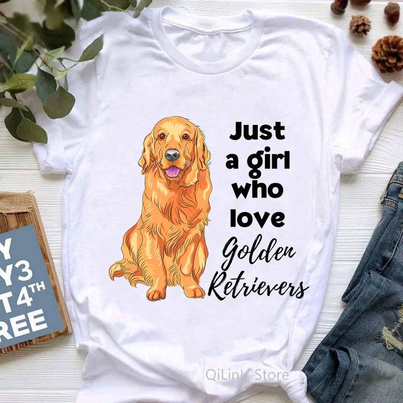 Golden Retriever Queen Dog Mom Summer Graphic Tee