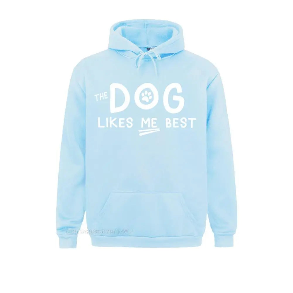 The Dog Likes Me Best Long Sleeve Hoodie Sweatshirts For Men Funny Dog Lover Long Sleeve Hoodies Brand New Autumn Hoods Design - Premium hoodie from Lizard Vigilante - Just $26.99! Shop now at Lizard Vigilante