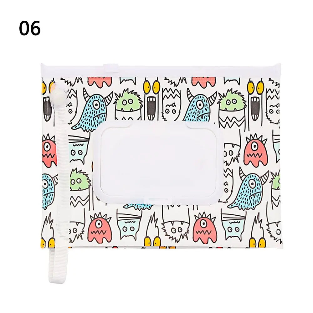 NEW Portable EVA Baby Wet Wipe Holder Case Reusable Refillable Wet Wipe Bag Tissue Box Snap-Strap Cosmetic Pouch Home Storage
