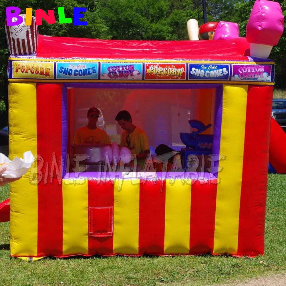 3M Inflatable Carnival Treat Shop – Portable Fast Food Cabin Booth, Foldable Concession Stand with Curtain - Premium  from Lizard Vigilante - Just $1500.99! Shop now at Lizard Vigilante