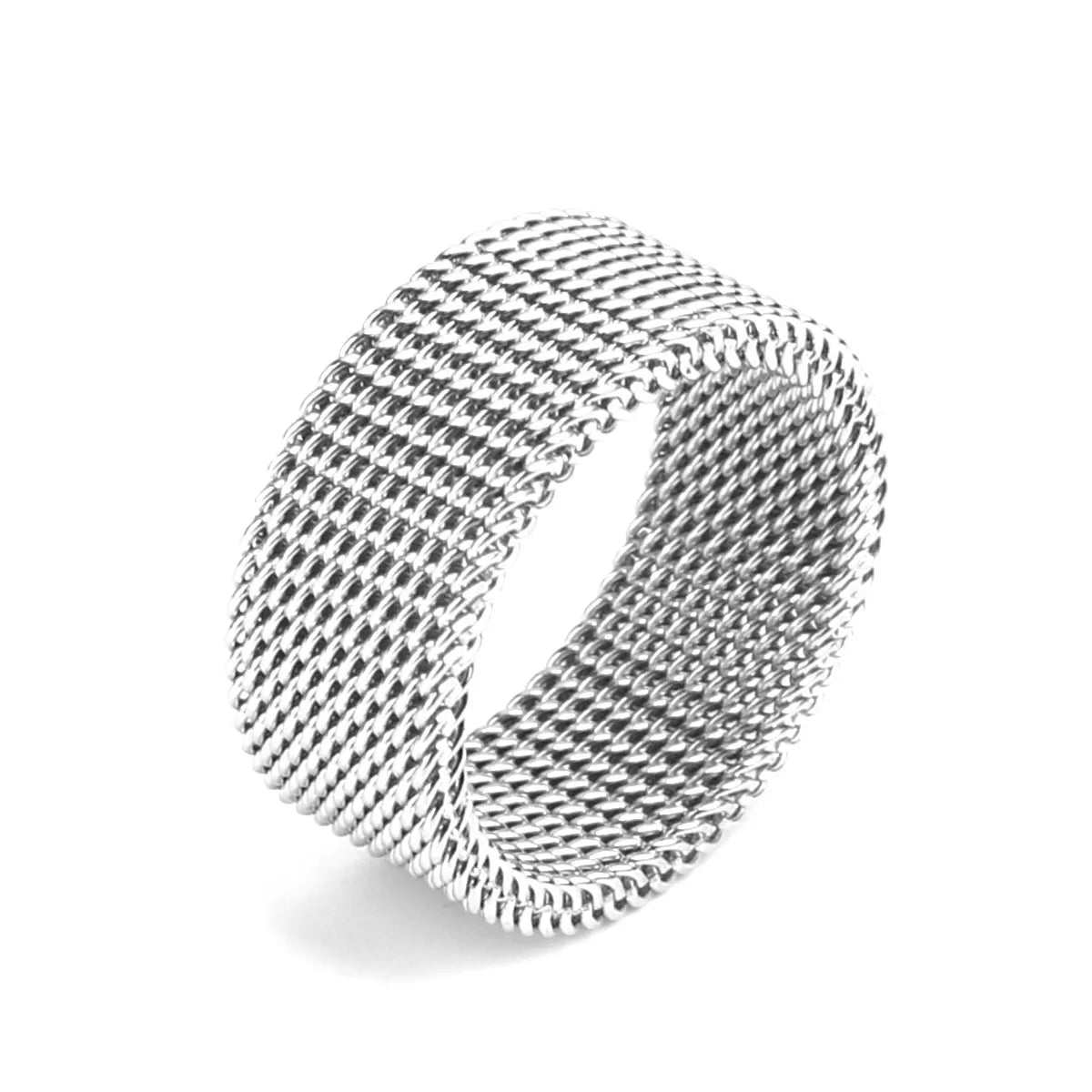 1 Piece Punk Circle Twist Weaving Joint Ring 304 Stainless Steel Unadjustable Silver Color Geometric Twist Minimalist Jewelry - Premium ring from Lizard Vigilante - Just $17.99! Shop now at Lizard Vigilante