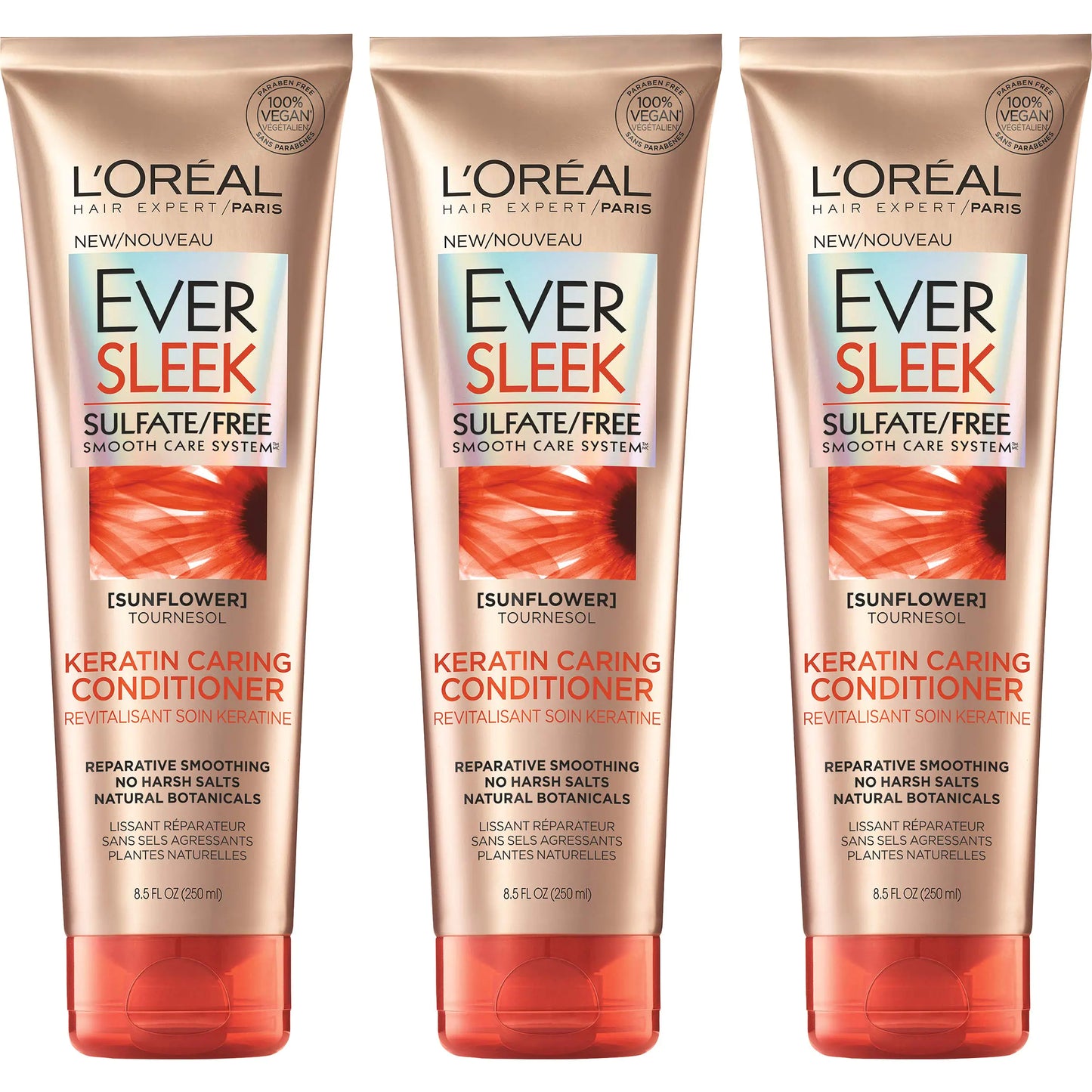 LOreal Paris Hair Care Eversleek Sulfate Free Keratin Caring Conditioner 3 Count