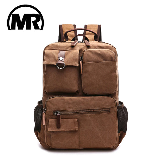 MARKROYAL Men's Canvas Backpack – 15-Inch Laptop Rucksack, School & Leisure Bag, Unisex Vintage Design - Premium  from Lizard Vigilante - Just $68.88! Shop now at Lizard Vigilante