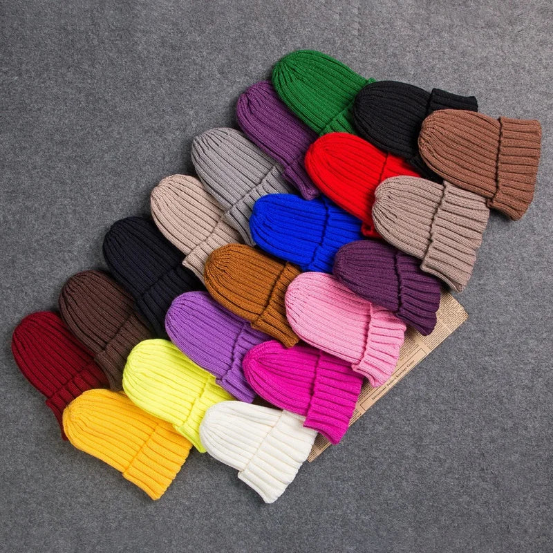 Wholesale Hat Female Unisex Cotton Blends Solid Warm Soft HIP HOP Knitted Hats Men Winter Caps Women Skullies Beanies Girl - Premium  from Lizard Vigilante - Just $5.99! Shop now at Lizard Vigilante