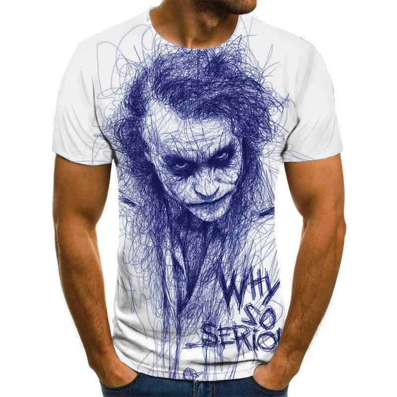 Joker 3D Print T Shirt Men Women Vendetta Tshirt Summer Casual Short Sleeve O-neck Streetwear Tops & Tees - Premium T-shirt from Lizard Vigilante - Just $24.39! Shop now at Lizard Vigilante