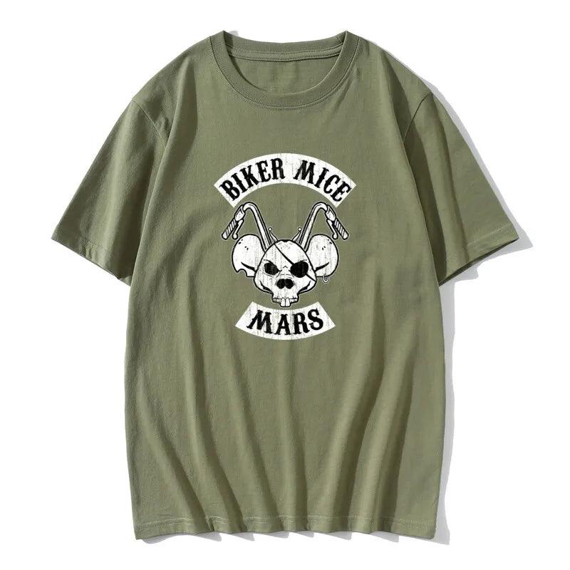 Biker Mice Mars Skull T Shirt Pirates Mouse Motorcycle Cool Tshirts Funny Mens Retro Skull Head T-Shirts 3D - Lizard Vigilante