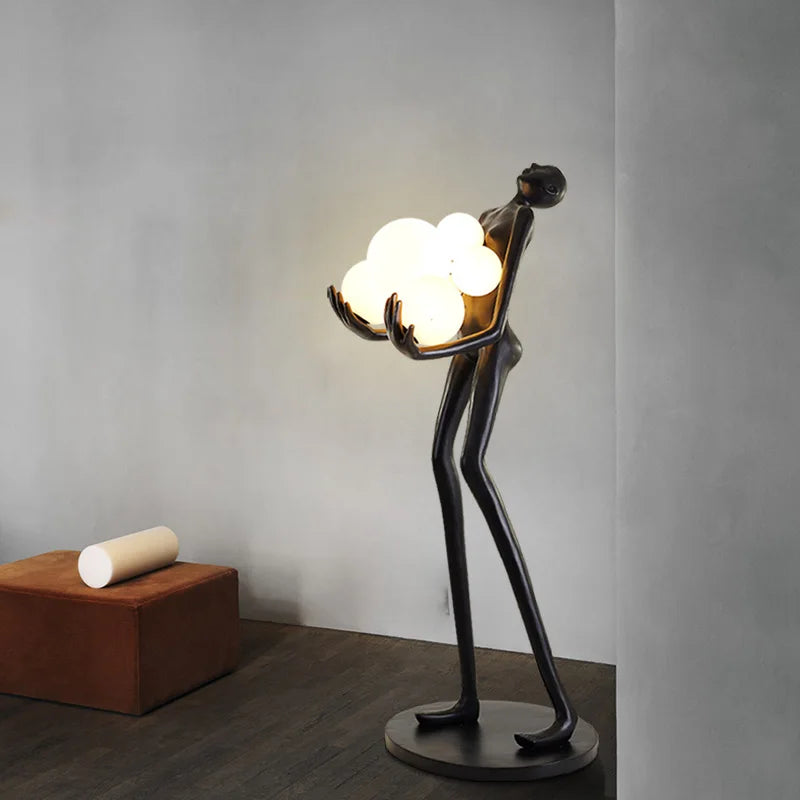 Modern Human Body Resin Decorative Abstract Statue Sculpture Lamp Floor Art Light Women Lady Home Decor Animal Decorative Bronze