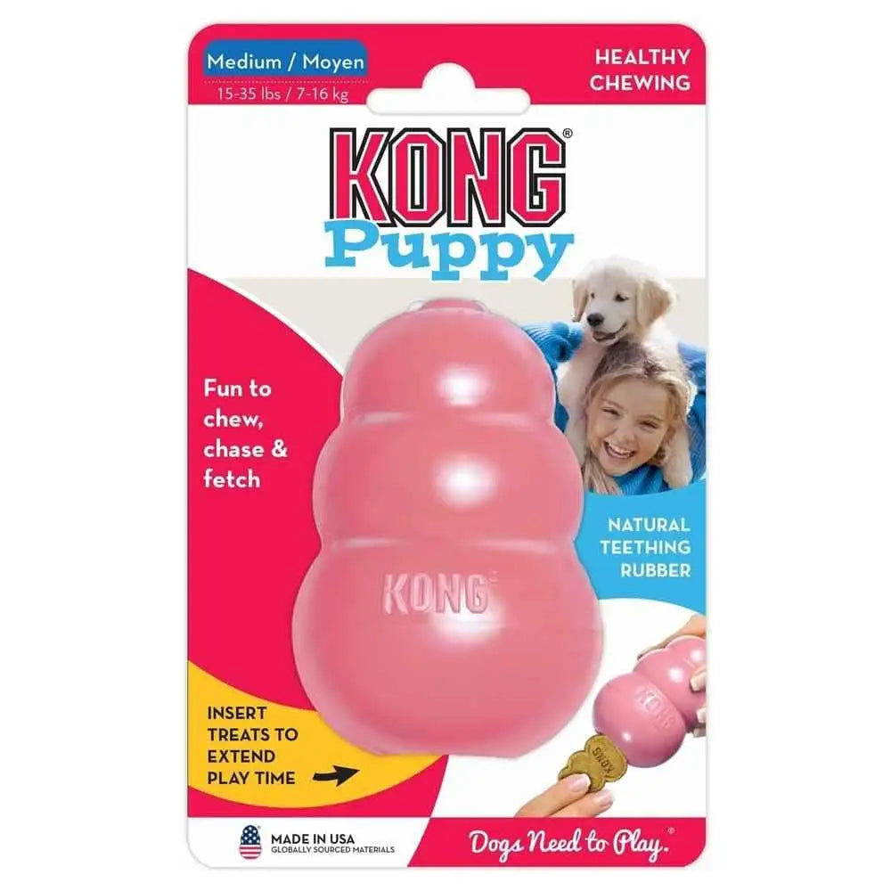 KONG Puppy Natural Teething Rubber Chew Toy with Treat Options – XS to L - Premium  from Lizard Vigilante - Just $17.99! Shop now at Lizard Vigilante