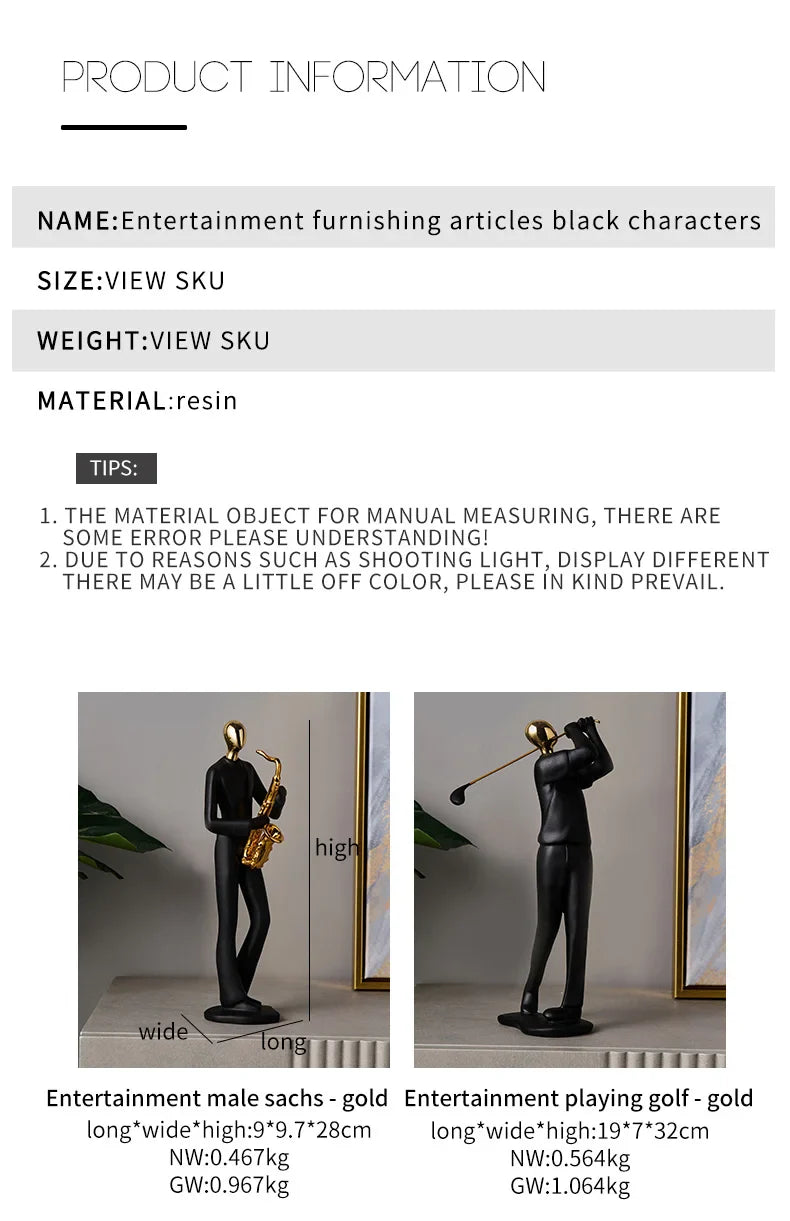 Abstract Sculpture Human Figurines Modern Home Decoration Resin Character Statue Living Room Office Bookshelf Decor Accessories