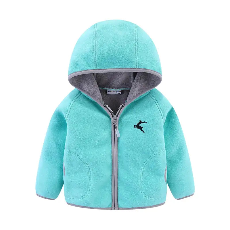 Mudkingdom Autumn Spring Girls Boys Hooded Fleece Jacket Windbreaker Zip up Reindeer Outerwear for Kids Clothes Children's Coat