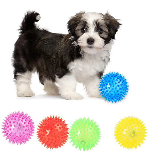 Dog Squeaky Toys Colorful Soft Rubber Luminous Pet Puppy Dog Chewing Playing Elastic Hedgehog Ball Toy Small Pet Supplies - Premium  from Lizard Vigilante - Just $15.99! Shop now at Lizard Vigilante