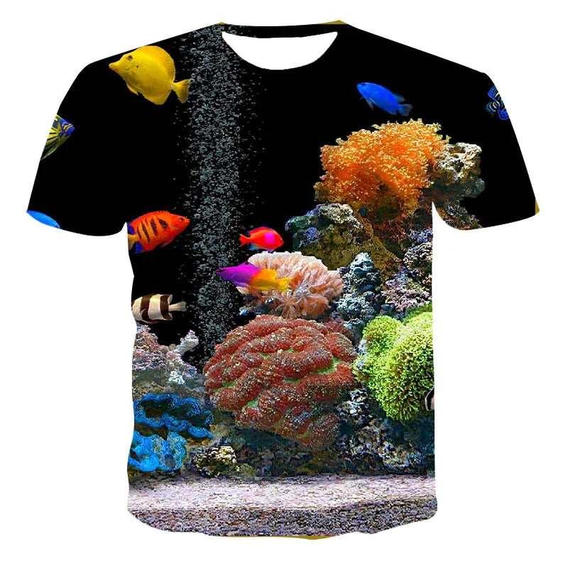 3D Color Fish Graphic T Shirts For Men Summer Fashion Casual Trend funny T-Shirts Personality harajuku Hip Hop Print T-shirt - Premium T-Shirt from Lizard Vigilante - Just $20.99! Shop now at Lizard Vigilante