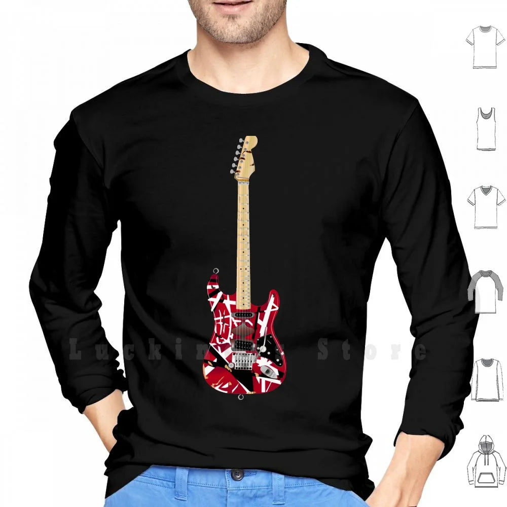 EVH Rock Hoodie with Guitar Graphics – Van Halen Vibes for Diehard Fans - Premium hoodie from Lizard Vigilante - Just $32.88! Shop now at Lizard Vigilante