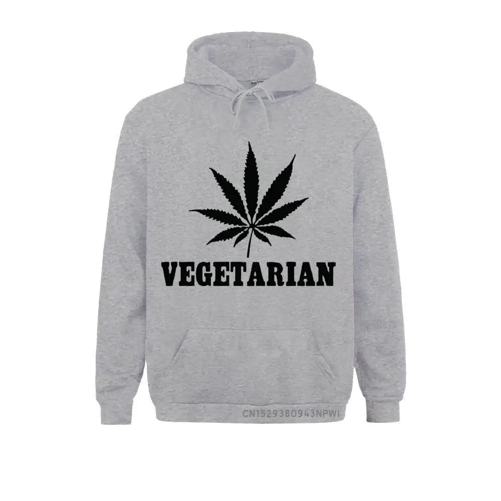 Vegetarian Weed Gift Sweatshirt for Men – Green Hemp Leaves Statement Hoodie, Funny Sportswear - Premium Long-sleeve hoodie from Lizard Vigilante - Just $34.99! Shop now at Lizard Vigilante