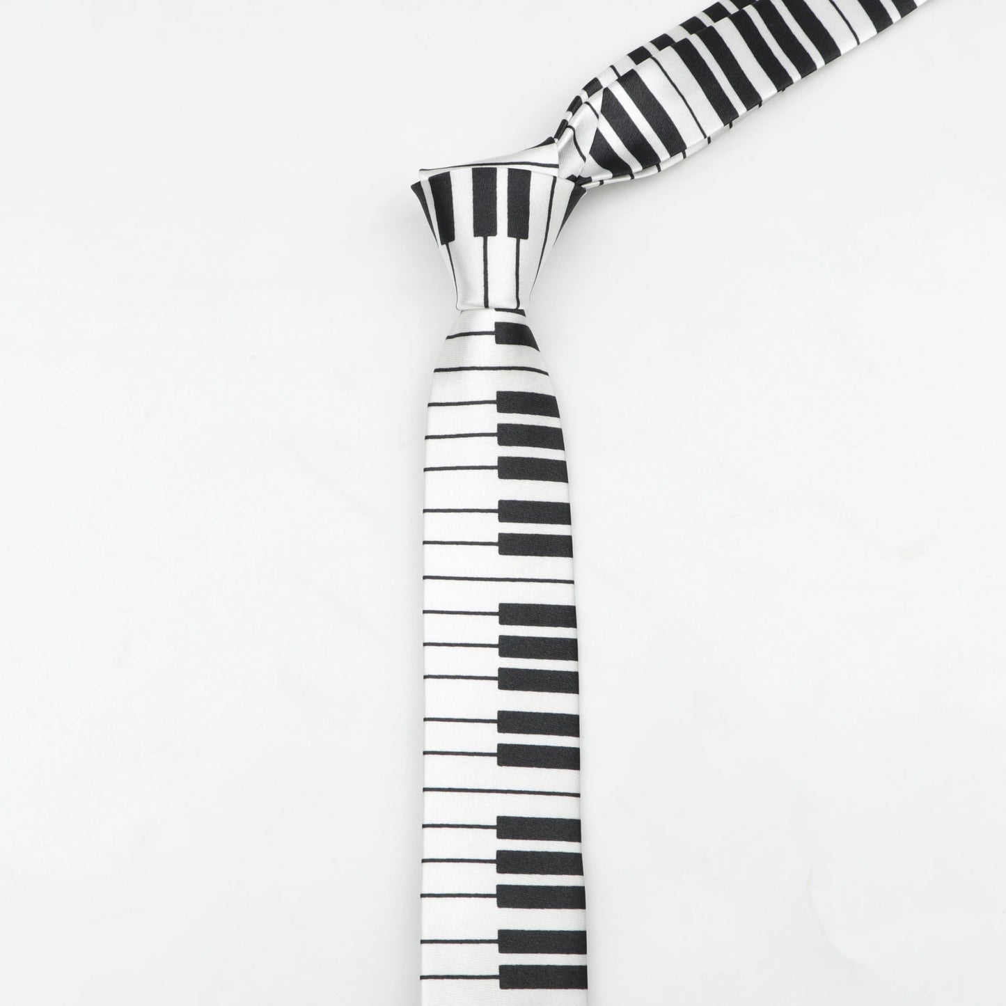 Midnight Soundcheck Skinny Tie – Color Blast Music Notes & Piano Neck Tie For Stage Misfits And Loud Offices