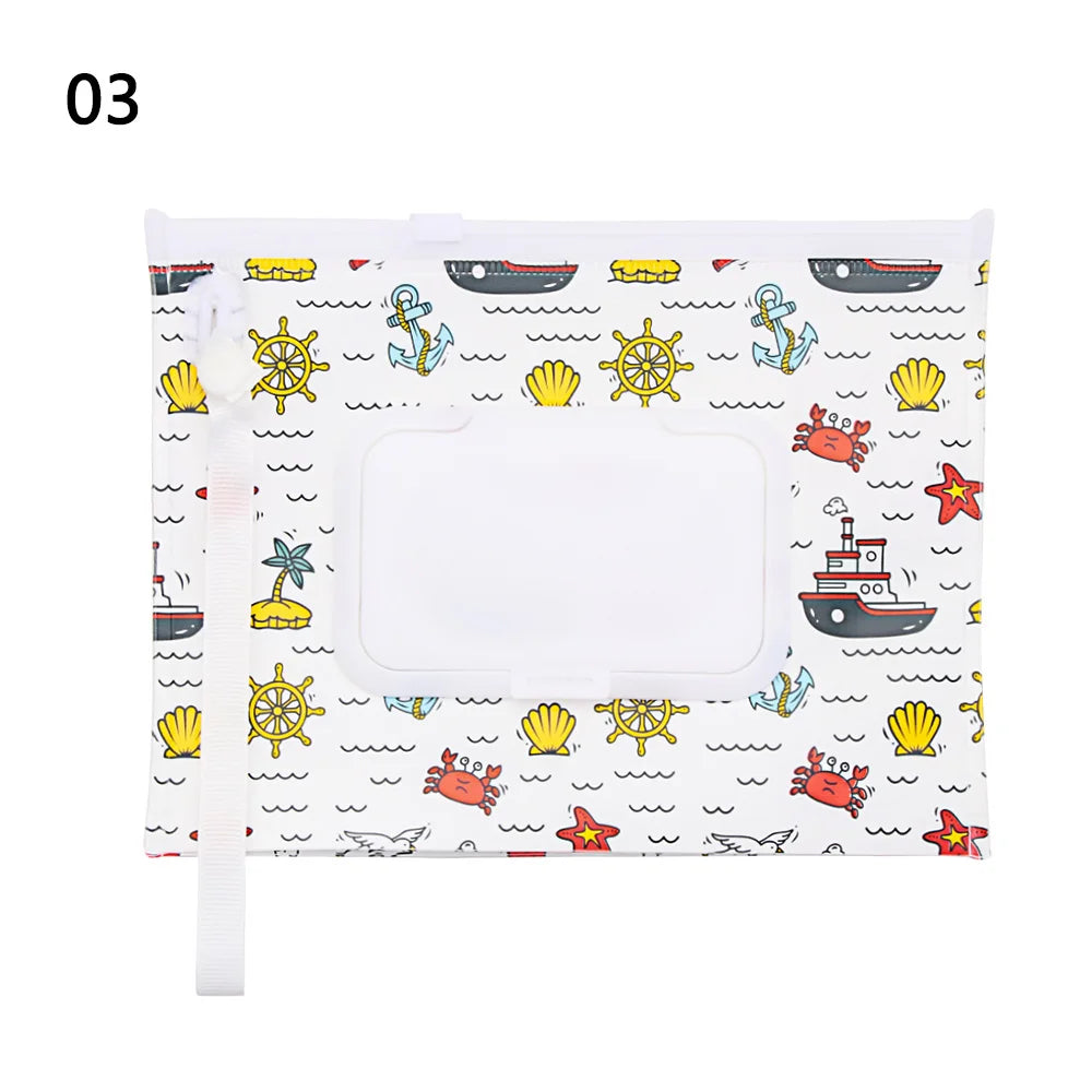 NEW Portable EVA Baby Wet Wipe Holder Case Reusable Refillable Wet Wipe Bag Tissue Box Snap-Strap Cosmetic Pouch Home Storage