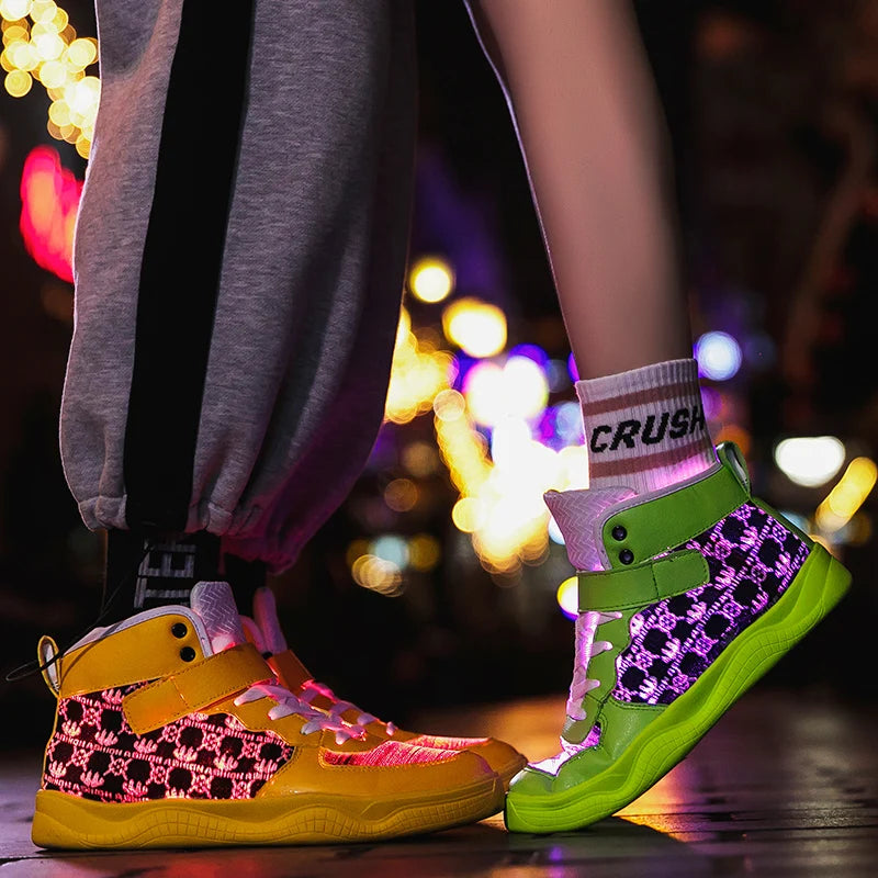 UncleJerry 2020 New Fiber Optic Shoes big boys girls and adult USB Rechargeable Glowing Sneakers Party Shoes Cool Street Shoes - Premium  from Lizard Vigilante - Just $73.99! Shop now at Lizard Vigilante