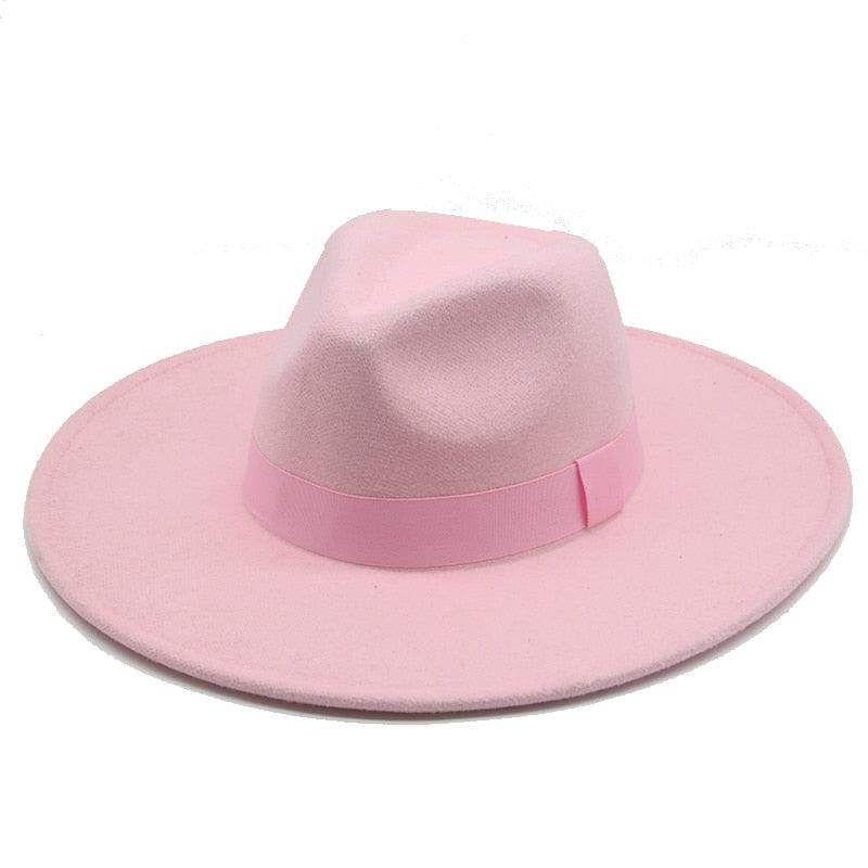 Fashionable Fedora Hats Women Wide Brim Dress Caps  Women's Fedora Hats Elegant Wide Brim Fedora Hat  Wedding Men Hat Warm Retro Style Belt 56-58cm