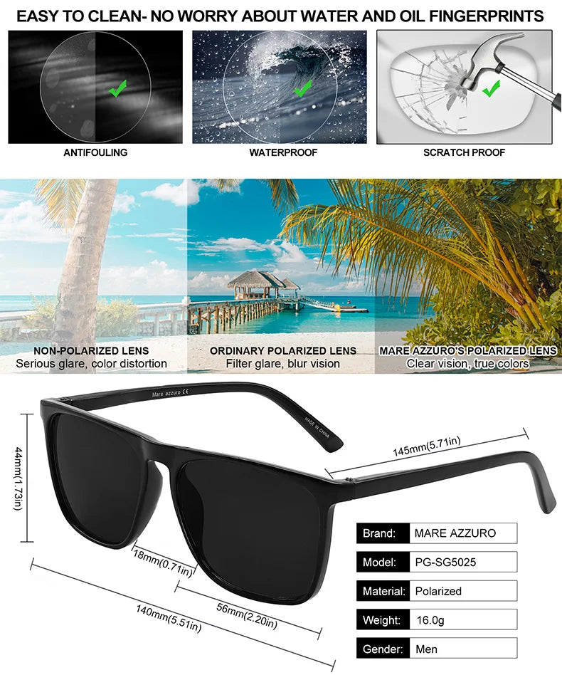 MARE AZZURO Shades: Polarized Italian Luxury for Men Who Drive the Sun - Premium shades from Lizard Vigilante - Just $43.88! Shop now at Lizard Vigilante