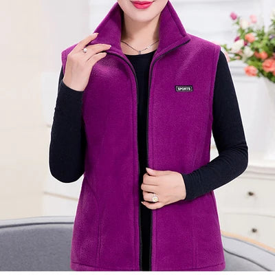 Plus Size Polar Fleece Vest for Women | Autumn/Winter Casual Sleeveless Jacket with Zipper Closure – Multiple Colors - Premium vest from Lizard Vigilante - Just $28.88! Shop now at Lizard Vigilante