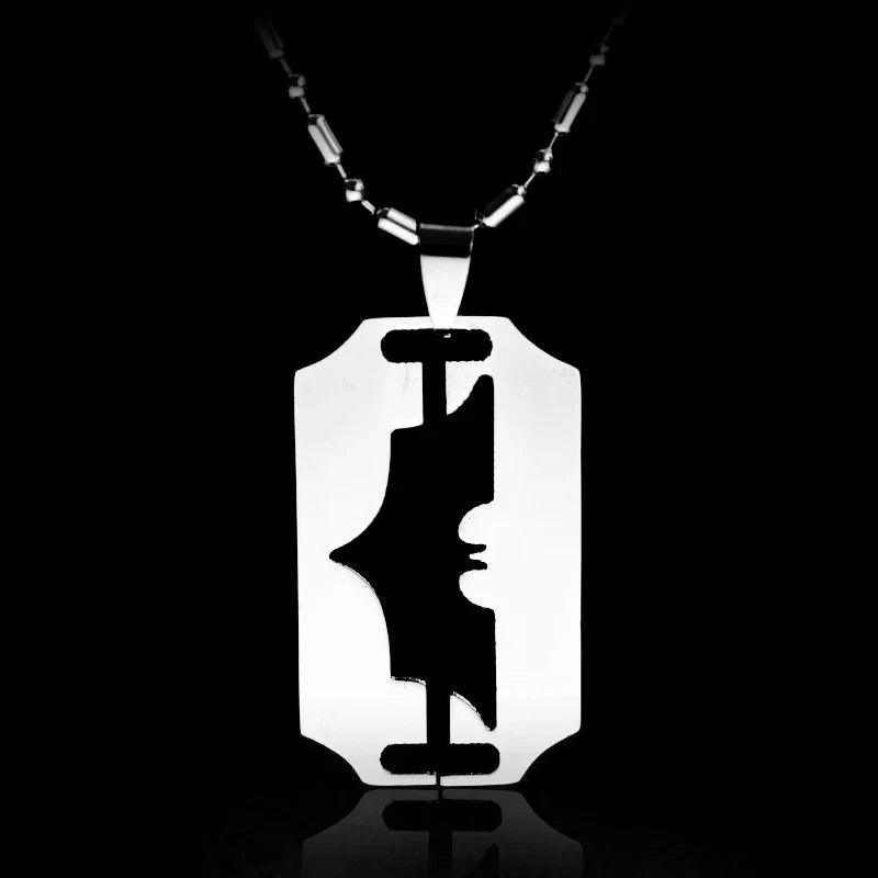 Metal Rock Band Judas Priest Blade Razor Shape Pendant Batman Necklace Long Chain Men Metal Necklace - Lizard Vigilante