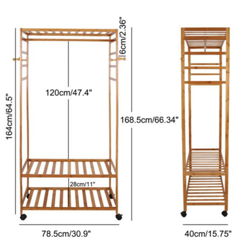 Rolling Clothes Racks Garment Racks Hanging Heavy Duty with Shoe Clothing Storage Organizer Shelves - Premium  from Lizard Vigilante - Just $91.99! Shop now at Lizard Vigilante