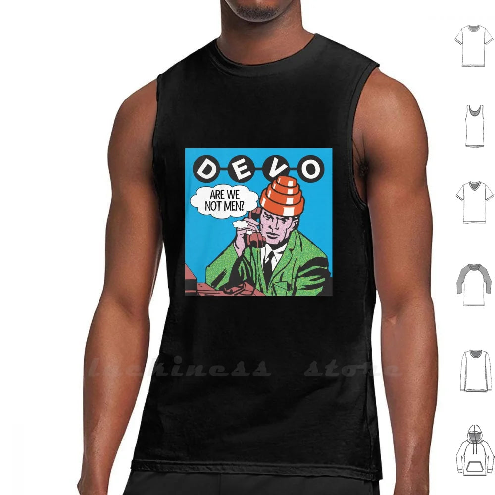 Devo Are We Not Men ? Sleeveless Tank Top Vest Cotton Devo Are We Not Men Devo Helmet Devo Hat Devo Are We Not Men Whip It New - Lizard Vigilante