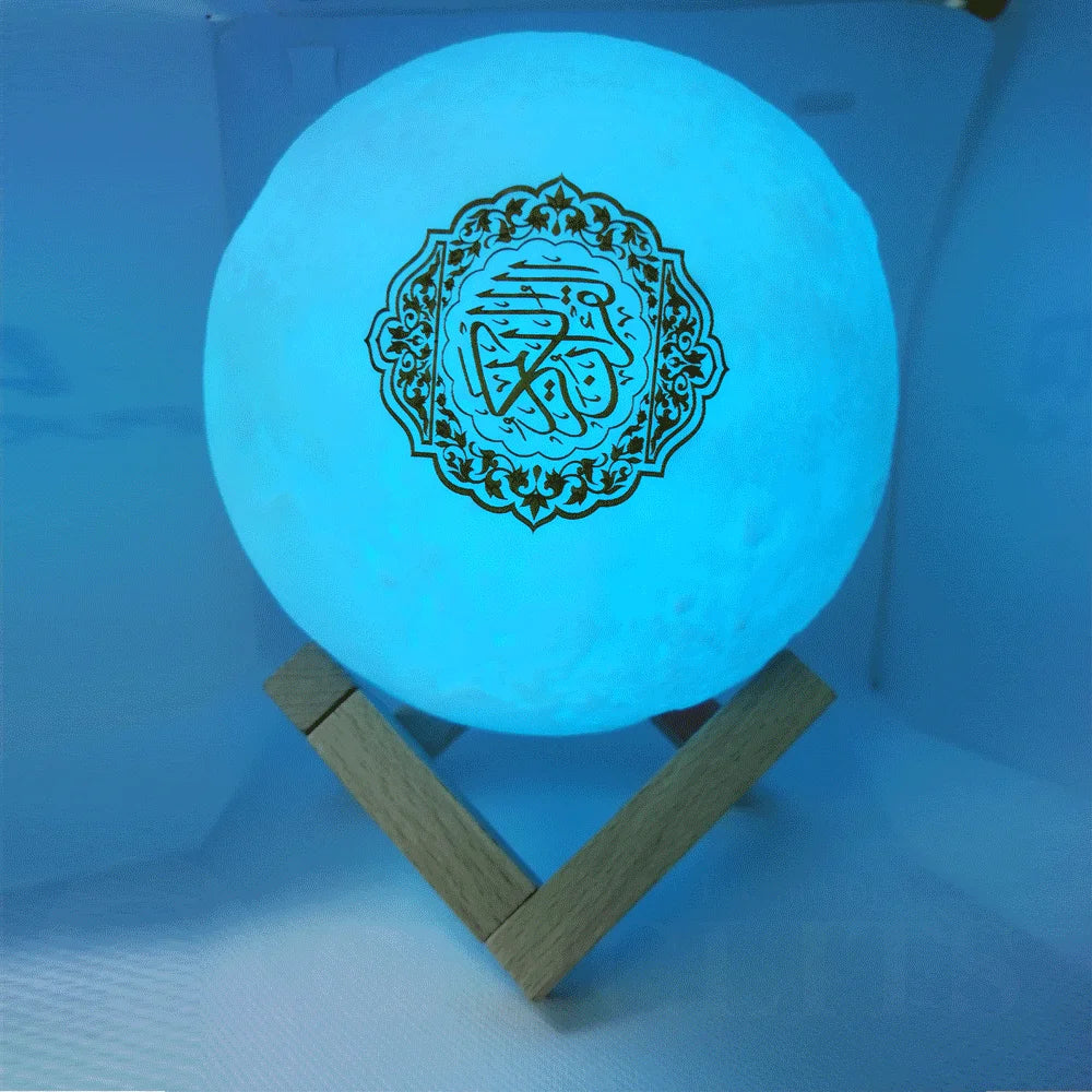 Quran Bluetooth Speakers Colorful Remote Control Small Moonlight LED Night Light Moon Lamp Moonlight Wireless Quran Speaker