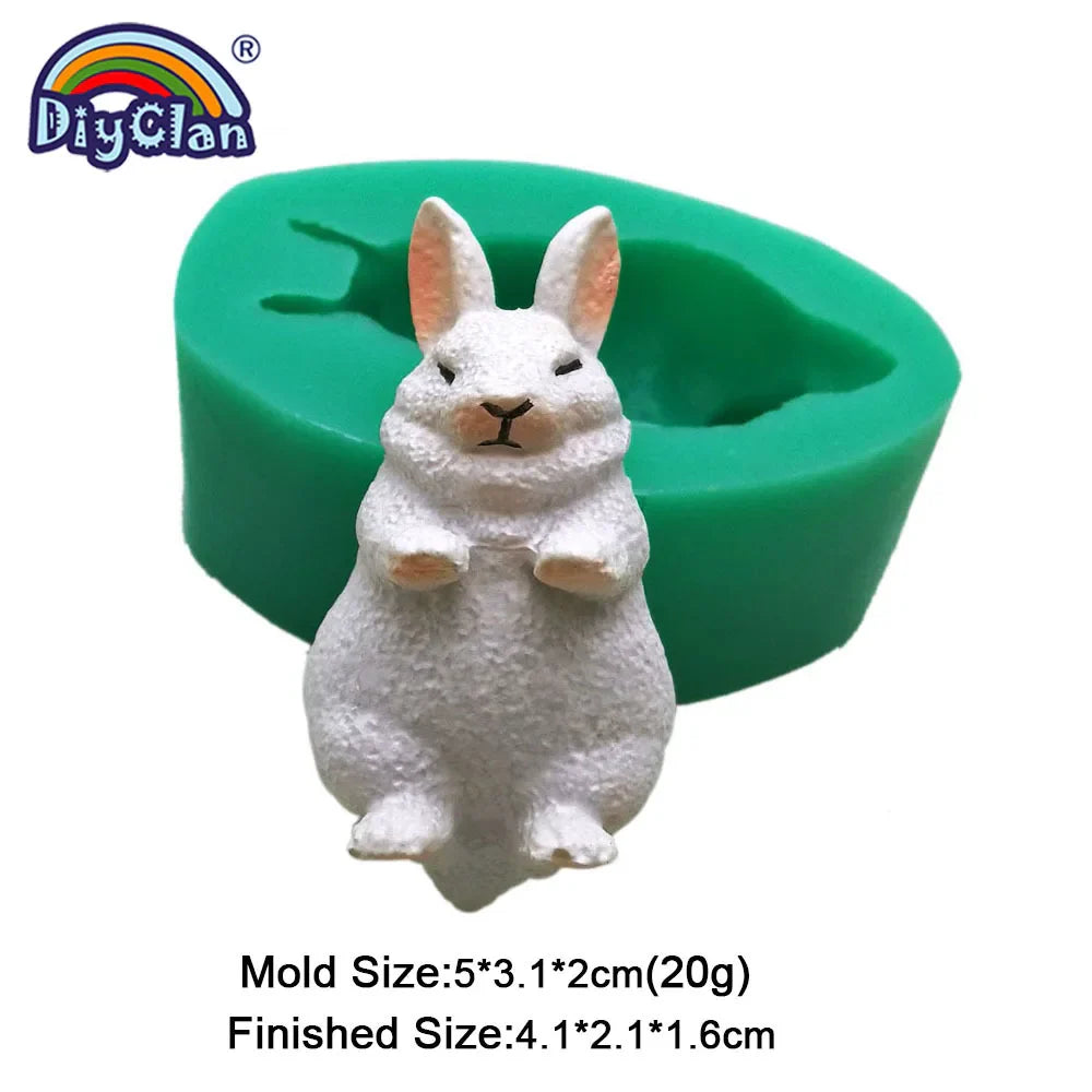 Mini White Rabbit Silicone Fondant Cake Decorating Molds Easter Bunny Chocolate Mould Baking Tools Animal Epoxy Resin Kitchen