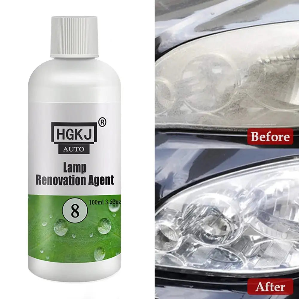 HGKJ 8 Lamp Renovation Agent Auto Headlight Headlamp Polish Restoration Kit Long Lasting Protection Oxidation Liquid for Car