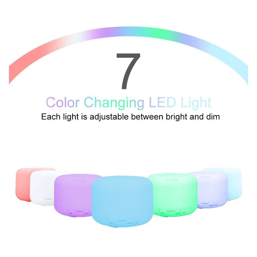 300 500ML Air Humidifier With Remote Control Colorful Non-printed Ultrasound Aroma Diffuser Pure White Dark Light Wood Grain