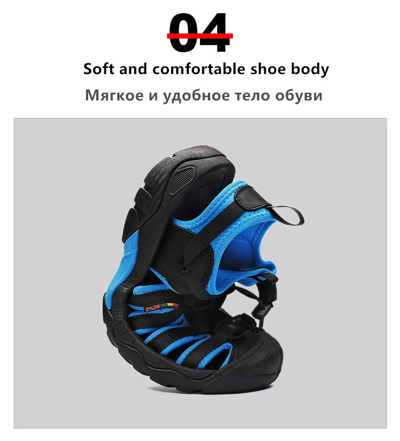 New Summer Genuine Leather Men Sandals Fashion Design Breathable Casual Shoes Men Soft Bottom Outdoor Beach Sandals Big Size 48 - Premium  from Lizard Vigilante - Just $40.99! Shop now at Lizard Vigilante